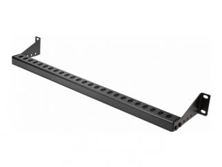 StarTech.com 1U Rack Mountable Cable Lacing Bar w/Adjustable Depth, Cable Support Guide For Organized 19" Racks/Cabinets, Horizontal Cable Guide For Patch Panels/Switches/PDUs - Rack cable management lacing bar (horizontal) - black - 1U - 19"