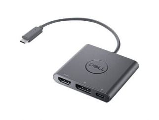 Dell Adapter USB-C to HDMI/DP with Power Pass-Through - Adapter - 24 pin USB-C male to HDMI, DisplayPort, USB-C (power only) female - 18 cm - 4K support, power pass-through - for Chromebook 3110, 3110 2-in-1, Latitude 74XX, Precision 35XX, 55XX, XPS 15 95