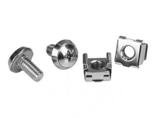 StarTech.com M6 Screws and Cage Nuts - 100 Pack - M6 Mounting Screws and Cage Nuts for Server Rack and Cabinet - Silver (CABSCREWM62) - rack screws and nuts