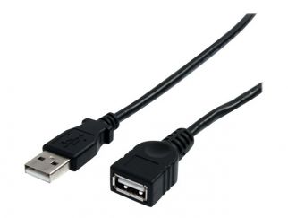 StarTech.com 3 ft Black USB 2.0 Extension Cable A to A - M/F - 3 ft USB A to A Extension Cable - 3ft USB 2.0 Extension cord (USBEXTAA3BK) - USB extension cable - USB to USB - 91 cm