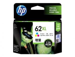 HP 62XL - High Yield - colour (cyan, magenta, yellow) - original - ink cartridge - for Envy 55XX, 56XX, 76XX, Officejet 200, 250, 252, 57XX, 8040