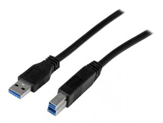 StarTech.com 1m 3 ft Certified SuperSpeed USB 3.0 A to B Cable Cord - USB 3 Cable - 1x USB 3.0 A (M), 1x USB 3.0 B (M) - 1 meter, Black (USB3CAB1M) - USB cable - USB Type B to USB Type A - 1 m