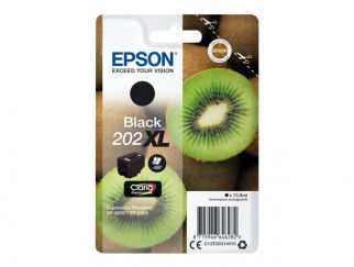 Epson Ink Cartridges, Claria" Premium Ink, 202XL, Kiwi, Singlepack, 1 x 13.8ml Black, High, XL