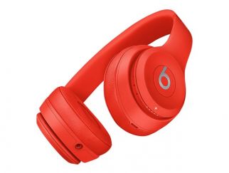 Beats Solo3 (PRODUCT)RED - (PRODUCT) RED - headphones with mic - on-ear - Bluetooth - wireless - 3.5 mm jack - noise isolating - citrus red