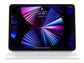 Apple Magic Keyboard - Keyboard and folio case - with trackpad - backlit - Apple Smart connector - QWERTY - International English - white - for 11-inch iPad Pro (1st generation, 2nd generation, 3rd generation), 10.9-inch iPad Air (4th generation)