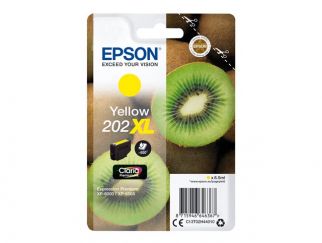 Epson Ink Cartridges, Claria" Premium Ink, 202XL, Kiwi, Singlepack, 1 x 8.5ml Yellow, High, XL