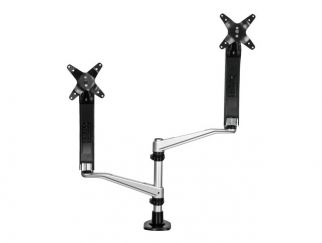 StarTech.com Desk Mount Dual Monitor Arm - Full Motion Articulating Arms - Premium Dual Monitor Stand - For up to 30" (19.8lb/9kg) VESA Mount Monitors - Tool-less Assembly - Steel & Aluminum mounting kit - full-motion - for LCD display - black, silver