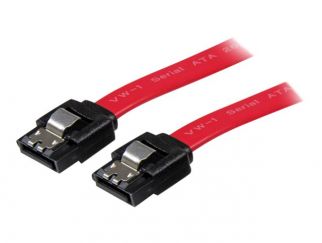 StarTech.com 12in Latching SATA Cable - SATA cable - Serial ATA 150/300/600 - SATA (R) to SATA (R) - 1 ft - latched - red - LSATA12 - SATA cable - 30 cm