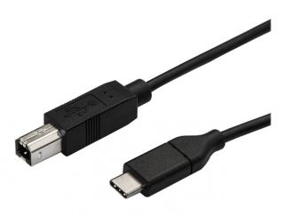 StarTech.com USB C to USB B Printer Cable - 10 ft / 3m - USB C Printer Cable - USB C to USB B Cable - USB Type C to Type B (USB2CB3M) - USB cable - 24 pin USB-C (M) straight to USB Type B (M) straight - Thunderbolt 3 / USB 2.0 - 3 m - black - for P/N: SV2