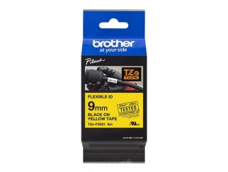 Brother TZe-FX621 - Black on yellow - Roll (0.9 cm x 8 m) 1 cassette(s) flexible tape - for Brother PT-D210, D600, H110, P-Touch PT-1005, D450, H110, P300, P-Touch Cube Pro PT-P910