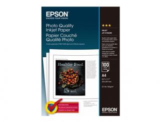 Epson Media, Media, Sheet paper, Photo Quality Ink Jet Paper, Home - Speciality Media, Photo, A4, 210 mm x 297 mm, 102 g/m2, 100 Sheets, Singlepack