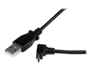 StarTech.com 2m Micro USB Cable Cord - A to Up Angle Micro B - Up Angled Micro USB Cable - 1x USB A (M), 1x USB Micro B (M) - Black (USBAUB2MU) - USB cable - Micro-USB Type B to USB - 2 m