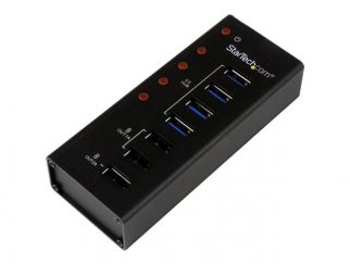 StarTech.com 7 Port USB 3.0 Charging Hub - 4 x USB-A, 3 x USB-A Dedicated Charging Ports - Powered Mountable USB Charging Station (ST4300U3C3) - hub - 4 ports