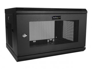 StarTech.com 2 Post 6U 19" Wall Mount Network Cabinet, 15" Deep Locking IT Switch Depth Enclosure, Vented Computer/Electronics Equipment Data Rack with Shelf & Hook & Loop Tape /Assembled - 19 Inch Wall Cabinet (RK616WALM) - rack enclosure cabinet - 6U