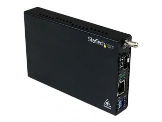 StarTech.com Gigabit Ethernet Fiber Media Converter with Open SFP Slot - Fiber to Ethernet Converter - Gigabit Ethernet Media Converter (ET91000SFP2) - fibre media converter - 100Mb LAN, 1GbE