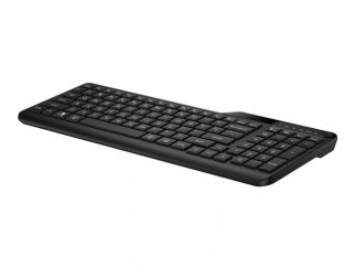 HP 475 - Keyboard - dual-mode, multi-device, compact, 2-zone layout, low profile key travel, 12 programmable buttons - wireless - 2.4 GHz, Bluetooth 5.3 - UK - jet black