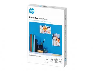 HP Everyday Photo Paper - Glossy - 8 mil - 100 x 150 mm - 200 g/mï¿½ - 100 sheet(s) photo paper - for Deskjet 21XX, 2622, 36XX, ENVY 5010, Officejet 52XX, 80XX, Photosmart B110, Wireless B110