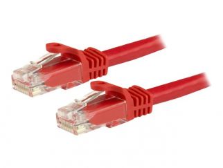 StarTech.com 3m CAT6 Ethernet Cable, 10 Gigabit Snagless RJ45 650MHz 100W PoE Patch Cord, CAT 6 10GbE UTP Network Cable w/Strain Relief, Red, Fluke Tested/Wiring is UL Certified/TIA - Category 6 - 24AWG (N6PATC3MRD) - Patch cable - RJ-45 (M) to RJ-45 (M) 