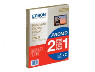 Epson Media, Media, Sheet paper, Premium Glossy Photo Paper, Office - Photo Paper, Home - Photo Paper, Photo, A4, 210 mm x 297 mm, 255 g/m2, 30 Sheets, Buy one, get one free