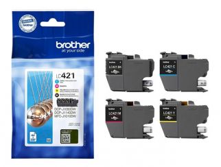 Brother LC421 - 4-pack - black, yellow, cyan, magenta - original - ink cartridge - for Brother DCP-J1140DW, MFC-J1010DW, MFC-J1012DW