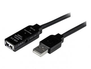 StarTech.com 20m USB 2.0 Active Extension Cable - M/F - USB extension cable - USB (M) to USB (F) - USB 2.0 - 66 ft - active - black - USB2AAEXT20M - USB extension cable - USB to USB - 20 m