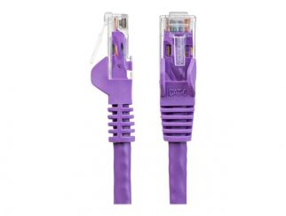 StarTech.com 75ft CAT6 Ethernet Cable, 10 Gigabit Snagless RJ45 650MHz 100W PoE Patch Cord, CAT 6 10GbE UTP Network Cable w/Strain Relief, Purple, Fluke Tested/Wiring is UL Certified/TIA - Category 6 - 24AWG (N6PATCH75PL) - patch cable - 22.9 m - purple