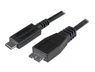 StarTech.com USB C to Micro USB Cable 0.5m - USB 3.1 Type C to Micro USB Type B Cable - Micro USB 3.1 to USB-C - Thunderbolt 3 Compatible (USB31CUB50CM) - USB cable - 24 pin USB-C (M) to Micro-USB Type B (M) - USB 3.1 Gen 2 - 50 cm - black - for P/N: HB31