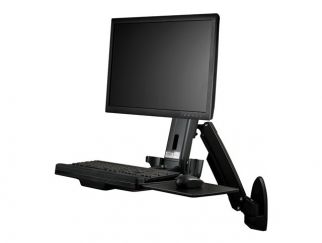 WALL MOUNTED SIT STAND DESK FOR ONE MONITOR UP TO 24IN - ADJUST