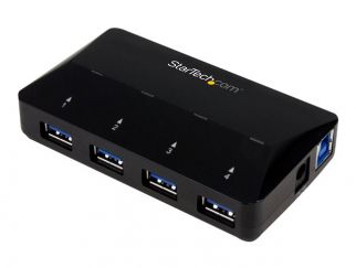 StarTech.com 4-Port USB 3.0 Hub plus Dedicated Charging Port - 1 x 2.4A Port - Desktop USB Hub and Fast-Charging Station (ST53004U1C) - USB peripheral sharing switch - 4 ports