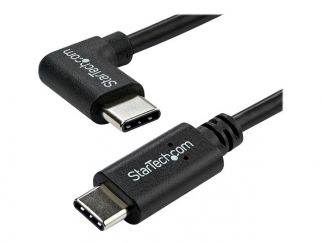 StarTech.com Right Angle USB-C Cable - 1m / 3 ft - Reversible - M/M - USB Type C Cable - USB-C Charge Cable - USB C to USB C Cable (USB2CC1MR) - USB cable - 24 pin USB-C (M) straight to 24 pin USB-C (M) right-angled - USB 2.0 - 1 m - black - for P/N: DKT3