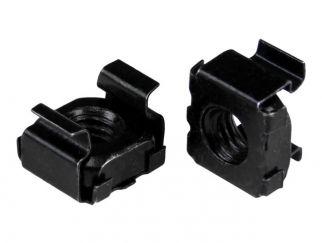 StarTech.com M6 Cage Nuts - 50 Pack, Black - M6 Mounting Cage Nuts for Server Rack & Cabinet (CABCAGENUT6B) - cage nuts