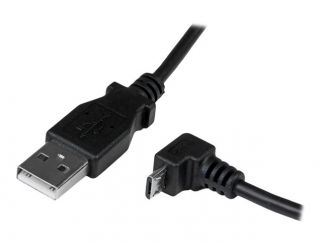StarTech.com 2m Micro USB Cable Cord - A to Down Angle Micro B - Down Angled Micro USB Cable - 1x USB A (M), 1x USB Micro B (M) - Black (USBAUB2MD) - USB cable - Micro-USB Type B to USB - 2 m