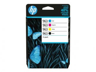 HP 963 - 4-pack - black, yellow, cyan, magenta - original - ink cartridge - for Officejet Pro 9010, 9012, 9013, 9014, 9015, 9016, 9018, 9019, 9020, 9022, 9023, 9025, 9028