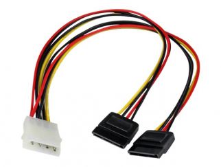 StarTech.com 12in LP4 to 2x SATA Power Y Cable Adapter - Molex to to Dual SATA Power Adapter Splitter - power adapter - 4 PIN internal power to SATA power