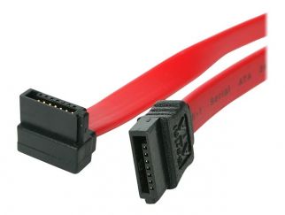 StarTech.com 18in SATA to Right Angle SATA Serial ATA Cable - 18in SATA Cable - 18 SATA Cable - 18in angled SATA Cable - SATA cable - Serial ATA 150/300/600 - SATA (R) to SATA (R) - 45.7 cm - right-angled connector - red - for P/N: 25S22M2NGFFR, 35S24M2NG