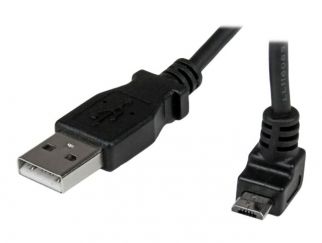 StarTech.com 1m Micro USB Cable Cord - A to Up Angle Micro B - Up Angled Micro USB Cable - 1x USB A (M), 1x USB Micro B (M) - Black (USBAUB1MU) - USB cable - Micro-USB Type B to USB - 1 m