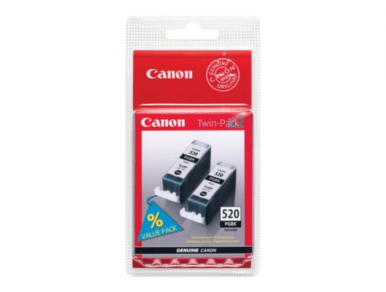 Canon PGI-520 PGBK - 2932B012 - 1 x Black - Twinpack - Ink tank - For PIXMA  iP3600,iP4700,MP540,MP550,MP560,MP620,MP630,MP640,MP980,MP990,MX860,MX870