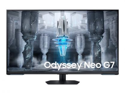 Samsung Odyssey Neo G7 S43CG700NU - G70NC Series - QLED monitor - Smart - gaming - 43" - 3840 x 2160 4K @ 144 Hz - VA - 400 cd/m² - 4250:1 - DisplayHDR 600 - 1 ms - 2xHDMI, DisplayPort - speakers - black, white