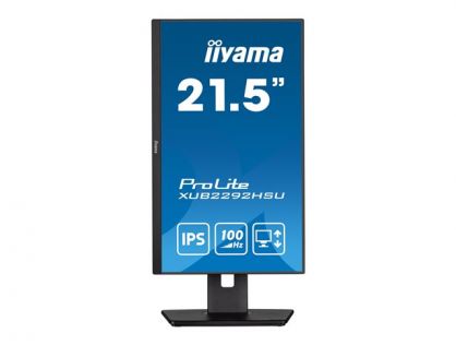 iiyama ProLite XUB2292HSU-B6 - LED monitor - 22" (21.5" viewable) - 1920 x 1080 Full HD (1080p) @ 100 Hz - IPS - 250 cd/m² - 1000:1 - 0.4 ms - HDMI, DisplayPort - speakers - matte black