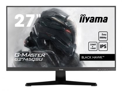 iiyama G-MASTER Black Hawk G2745QSU-B1 - LED monitor - 27" - 2560 x 1440 QHD @ 100 Hz - IPS - 250 cd/m² - 1300:1 - 1 ms - HDMI, DisplayPort - speakers - matte black