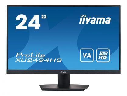 iiyama ProLite XU2494HS-B2 - LED monitor - 24" (23.8" viewable) - 1920 x 1080 Full HD (1080p) @ 75 Hz - VA - 250 cd/mï¿½ - 3000:1 - 4 ms - HDMI, DisplayPort - speakers - matte black
