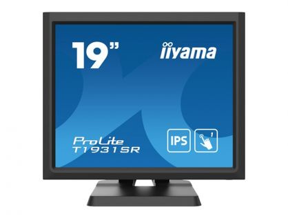 iiyama ProLite T1931SR-B6 - LED monitor - 19" - touchscreen - 1280 x 1024 @ 75 Hz - IPS - 250 cd/mï¿½ - 1000:1 - 14 ms - HDMI, VGA, DisplayPort - speakers - matte black