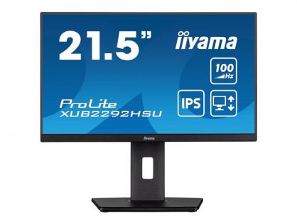 iiyama ProLite XUB2292HSU-B6 - LED monitor - 22" (21.5" viewable) - 1920 x 1080 Full HD (1080p) @ 100 Hz - IPS - 250 cd/m² - 1000:1 - 0.4 ms - HDMI, DisplayPort - speakers - matte black