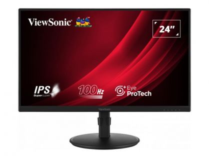 ViewSonic VG2408A-MHD - LED monitor - 24" (23.8" viewable) - 1920 x 1080 Full HD (1080p) @ 100 Hz - IPS - 250 cd/m² - 1300:1 - 5 ms - HDMI, VGA, DisplayPort - speakers
