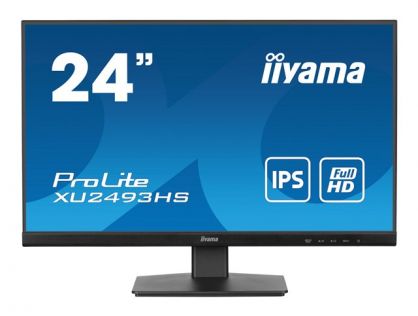 iiyama ProLite XUB2493HS-B6 - LED monitor - 24" (23.8" viewable) - 1920 x 1080 Full HD (1080p) @ 100 Hz - IPS - 250 cd/m² - 1300:1 - 0.5 ms - HDMI, DisplayPort - speakers - black, matte