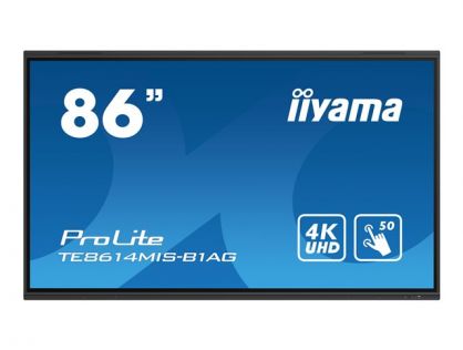 PROLITE TE8614MIS-B1AG 86" Interactive 4K LCD Touchscreen with integrated annotation software Black 3840 x 2160 435 cd/m² 4x HDMI 2x USB-C 1x DisplayPort VESA 800 x 600