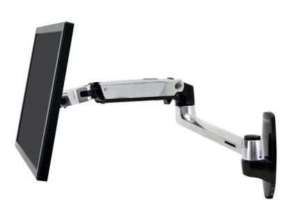Ergotron LX Wall Mount LCD Arm - Mounting kit (articulating arm, mounting base, extension brackets) for LCD display - aluminium - screen size: up to 27" - wall-mountable