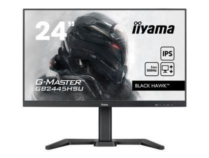 iiyama G-MASTER Black Hawk GB2445HSU-B1 - LED monitor - 24" - 1920 x 1080 Full HD (1080p) @ 100 Hz - IPS - 250 cd/m² - 1300:1 - 1 ms - HDMI, DisplayPort - speakers - matte black