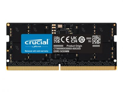 Crucial - DDR5 - module - 16 GB - SO-DIMM 262-pin - 4800 MHz / PC5-38400 - CL40 - 1.1 V - unbuffered - non-ECC