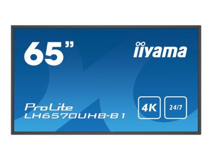 iiyama ProLite LH6570UHB-B1 65" Class (64.5" viewable) LED-backlit LCD display - 4K - for digital signage